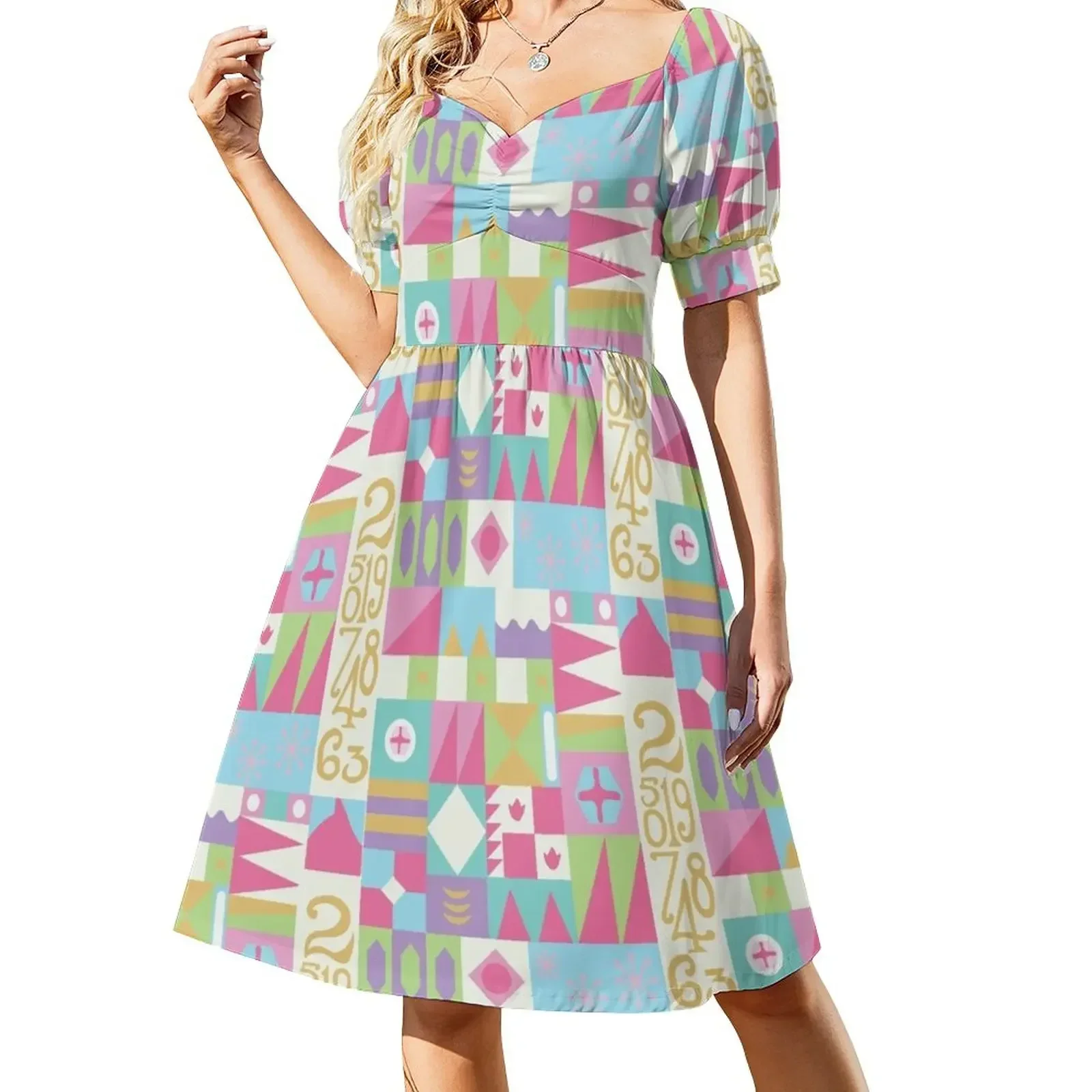 

Small World Short-Sleeved Dress dress party night Elegant gowns Dress for pregnant women