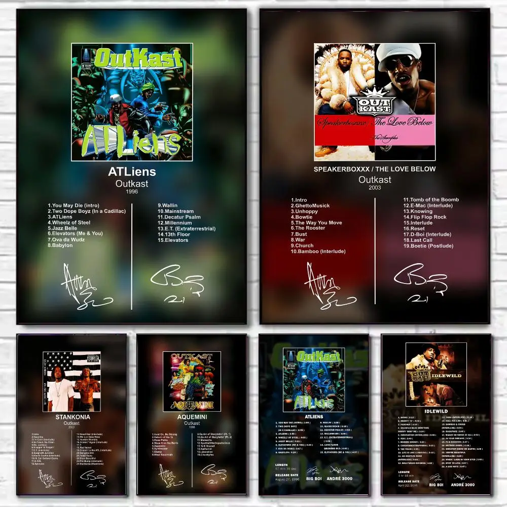 Band O-Outkast Andre 3000 Big Boi Poster HD Decorative Wall Art for Living Room Bedroom Café Stylish Home Décor Gift