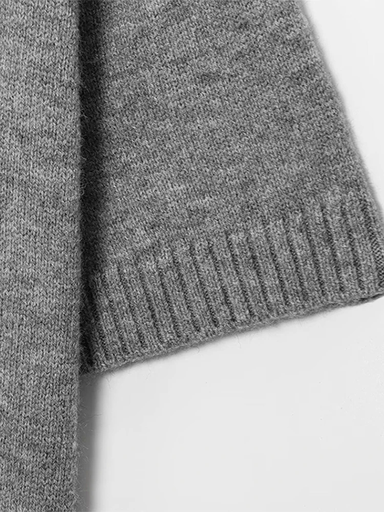 

Chic Grey Knitted Short Sleeve Sweater For Women Casual Round Neck Slim Fit Cropped Tops 2025 Lady Summer High Street Pullover