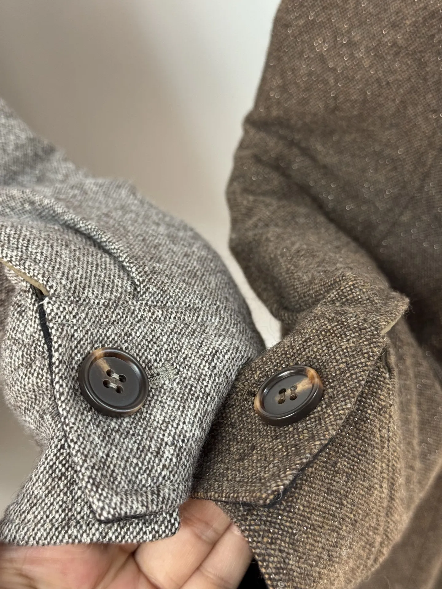 

25 Autumn And Winter New Women'S High-Quality Imitation Wool Lapel Pocket Clip Thin Cotton Mid-Length Coat