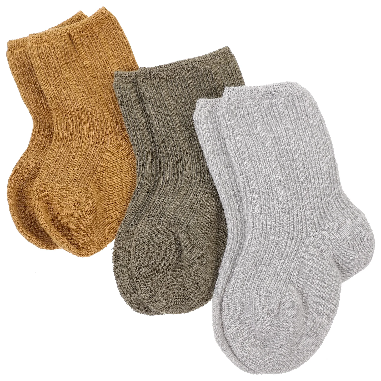 3Pairs Baby Mid-Tube Socks Comfortable Breathable Warm Newborn Toddler Spring Autumn Protection Baby Winter Socks