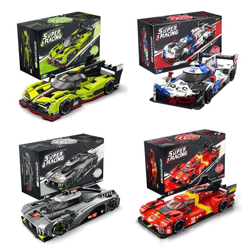 

980 шт. 1067 шт. 1186 шт. 1028 шт. MOC технические гоночные строительные блоки автомобильные кирпичи сборка моделей игрушки для мальчиков подарочный набор на день рождения