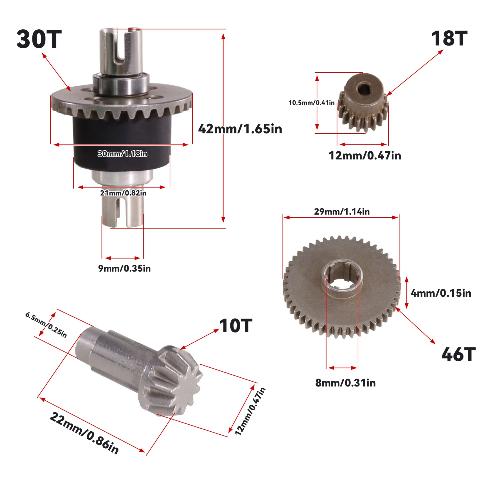 Upgrade metal differential assembly Motor/Active/ Large gear parts Accessories for SCY 1/16 16101 16102Pro 16103 Q130 RC car