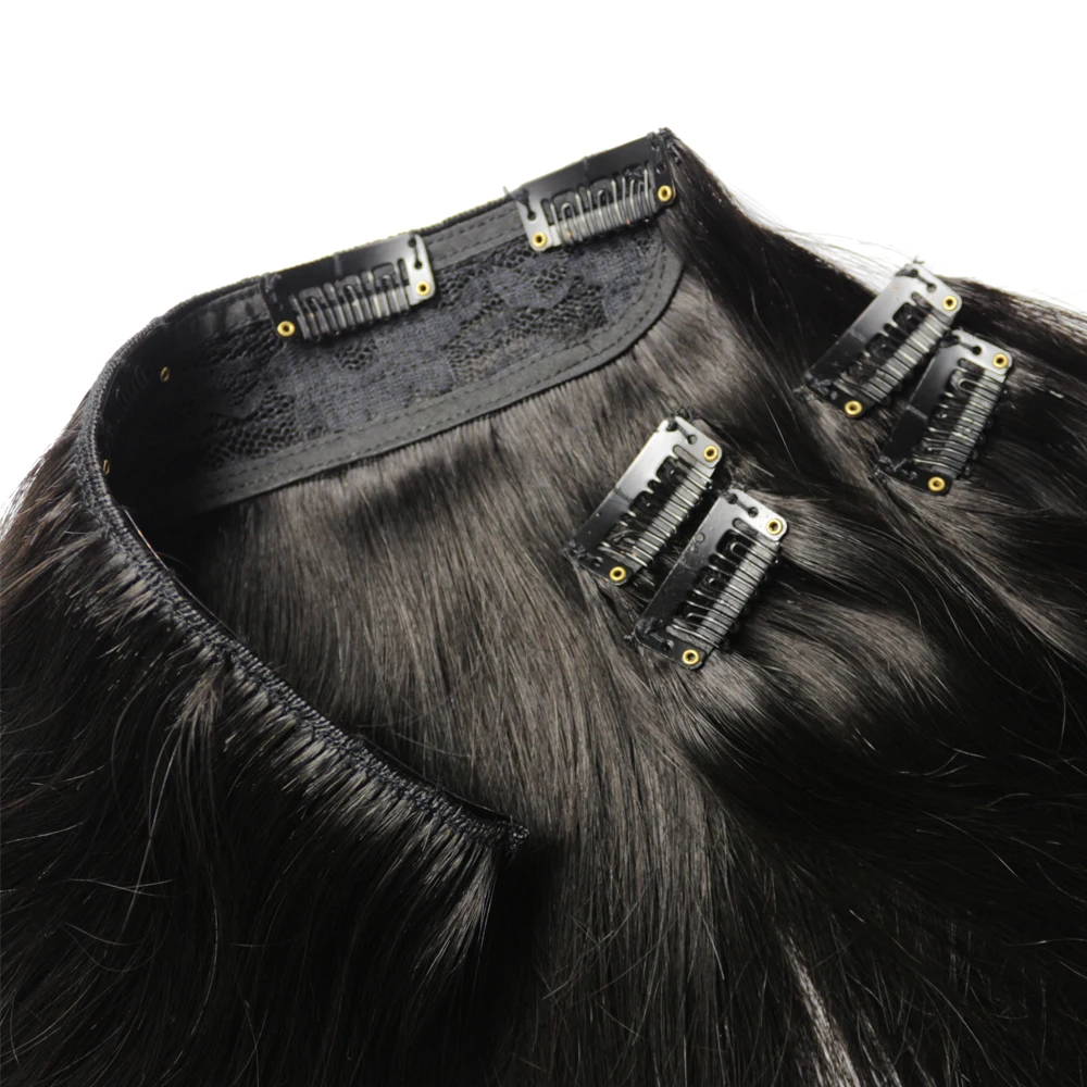 ZZHAIR 100% وصلات شعر ريمي بشري برازيلي 16 "-24" 5 قطعة مجموعة 120 جرام-140 جرام خمس قطع مقاطع في طبيعي مستقيم