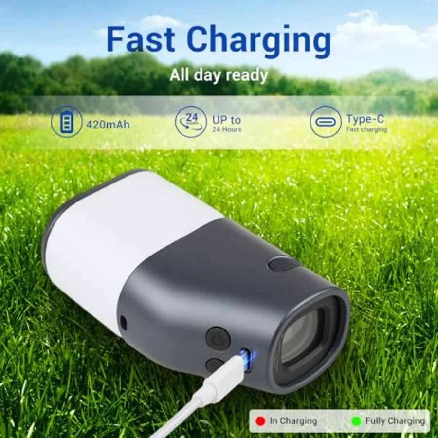 Telémetro de golf con pendiente, telémetro láser de 1300 yardas, aumento 6X, mástil de bandera de 0,5 s, bloqueo de vibración, pantalla LCD