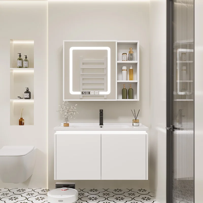 Bathroom cabinet, bathroom, simple washbasin, integrated ceramic washbasin for washing.