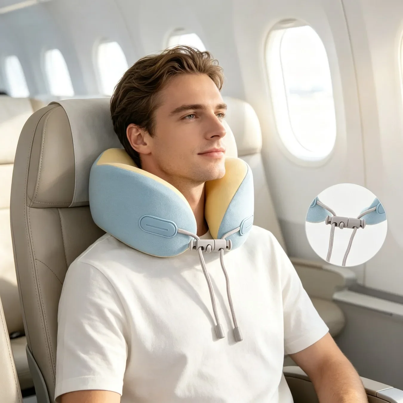 Cool Sensation U Neck Pillow Collapsible Portable Travel Cushion For Plane Business Trip And Outdoor Journey Neck Protection