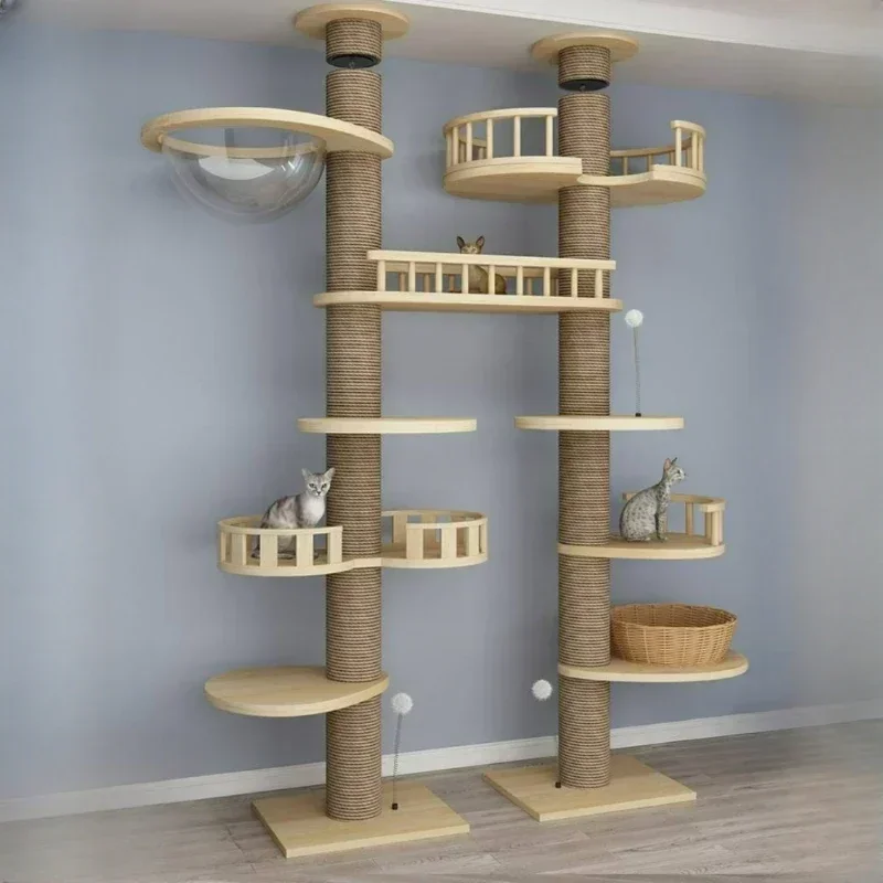 

Cat Climbing Toy Multifunctional Cat Climbing Frame Deluxe Multi-layer Cat Scratching Post Pet Supplies Space Capsule Villa