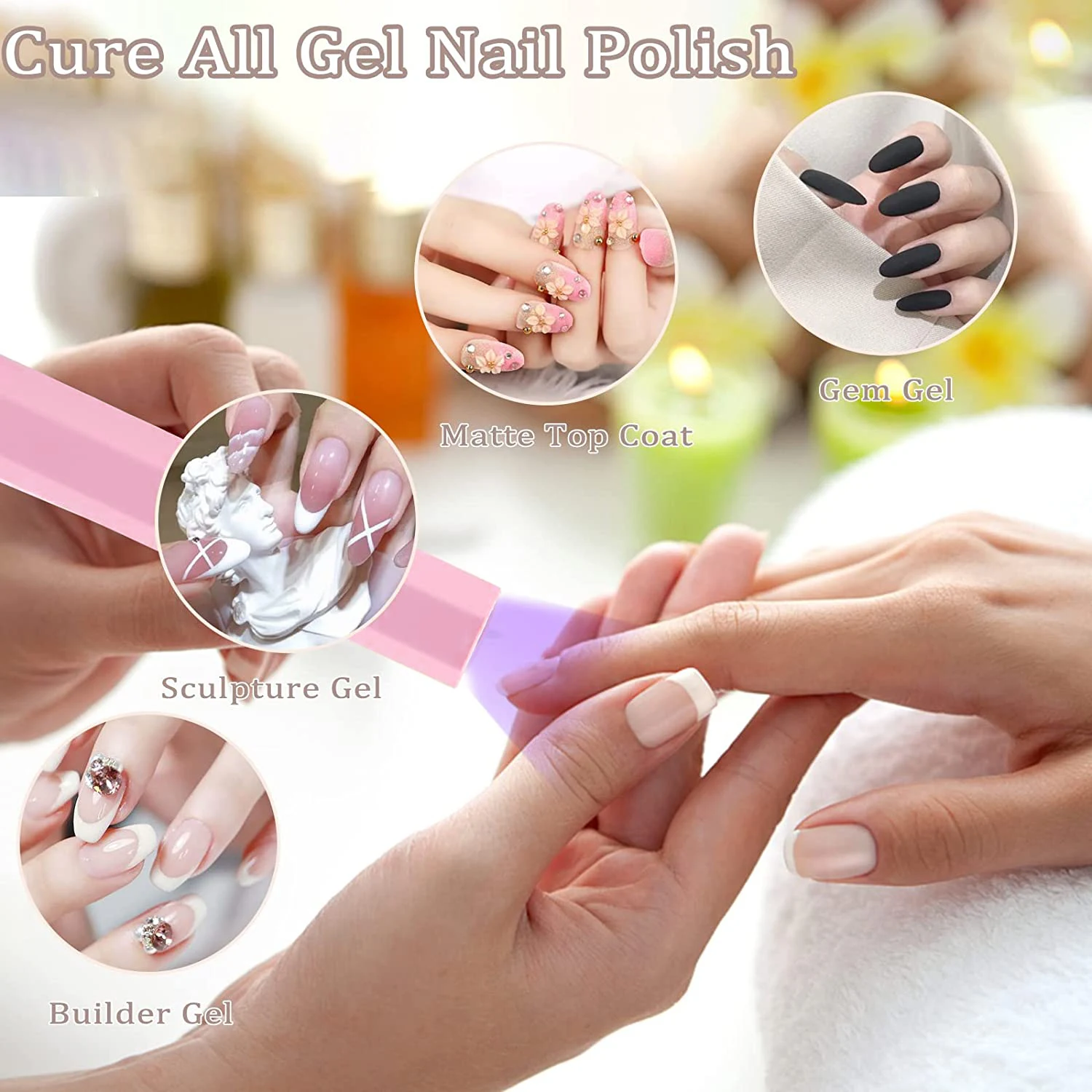 Portable Nail Lamp Salon Quick Dry USB Nail Dryer Machine Home Phototherapy Tools Rechargeable UV LED Mini Flashlight Pen