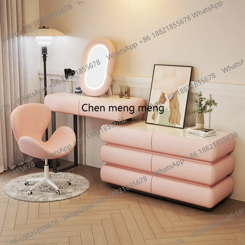 

Organizer Storage Vanity Desk Stool Shelves Luxury Modern Mirror Cabinet Vanity Bedroom Compact Cute Penteadeira Furniture
