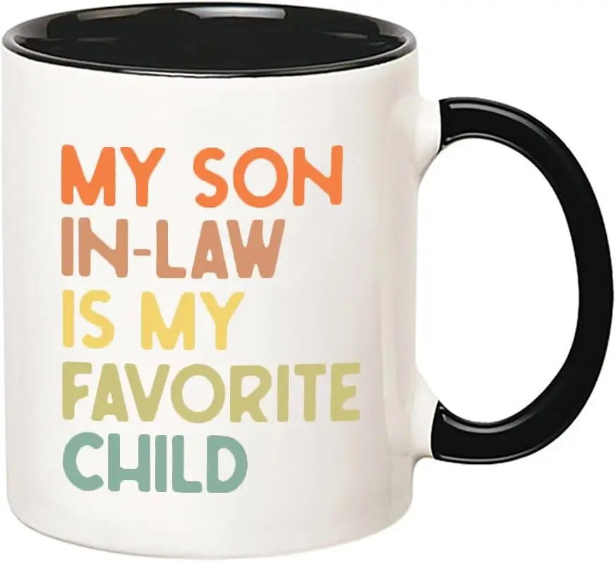 My Son-In-Law is My Favorite Child, Mother-In-Law, Father-In-Law Mug Gifts, Best Bonus Son, Bonus Mom, Dad Mug, 11 Oz Novelty Co