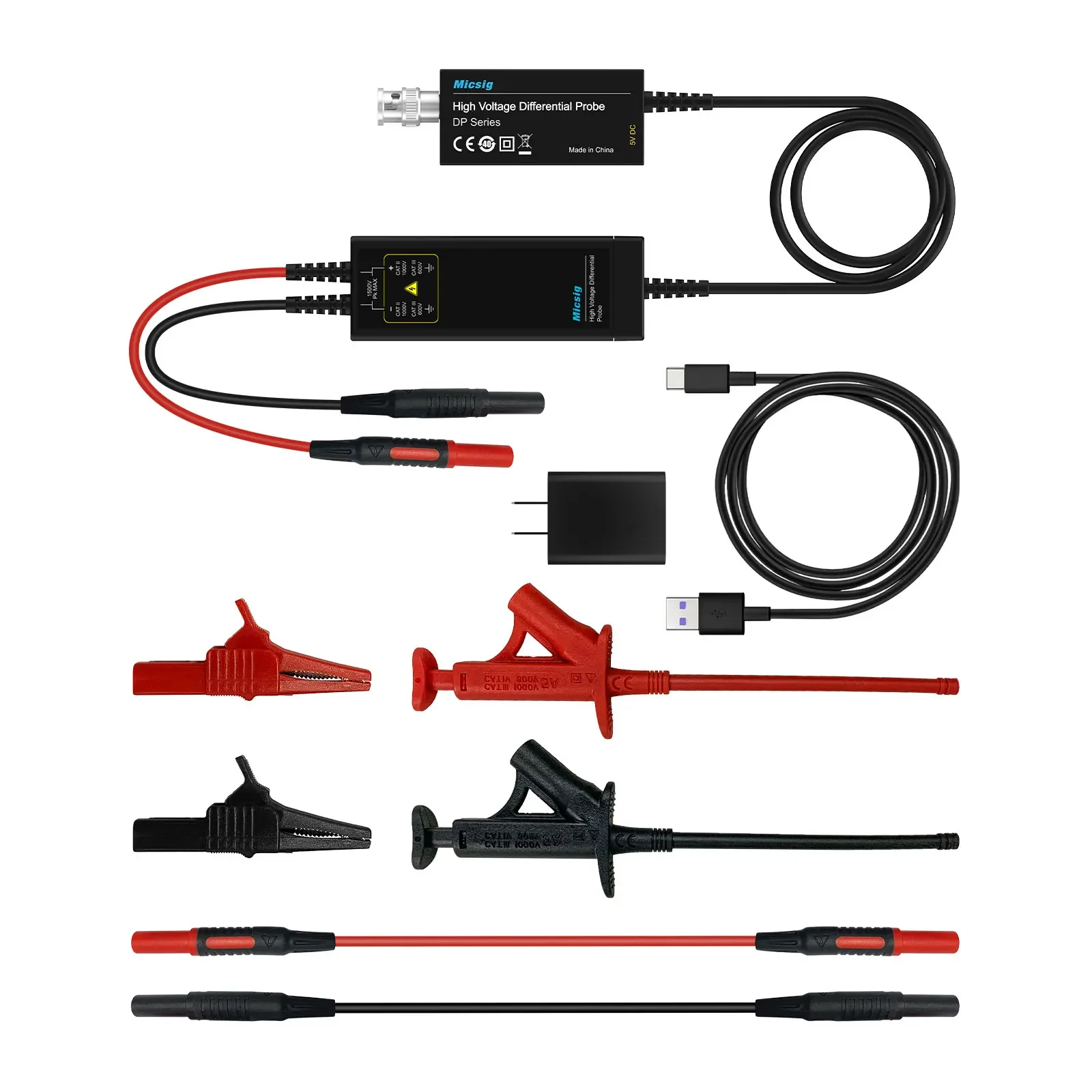 Micsig DP1500 High Voltage Differential Probe W/ 100MHz Bandwidth & 1500V MAX Differential Voltage
