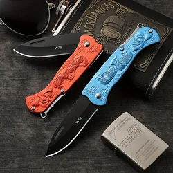 Outdoor Colored Mandarin Duck Aluminum Handle Folding Knife Portable and Unpacking Outdoor Self Defense Knife