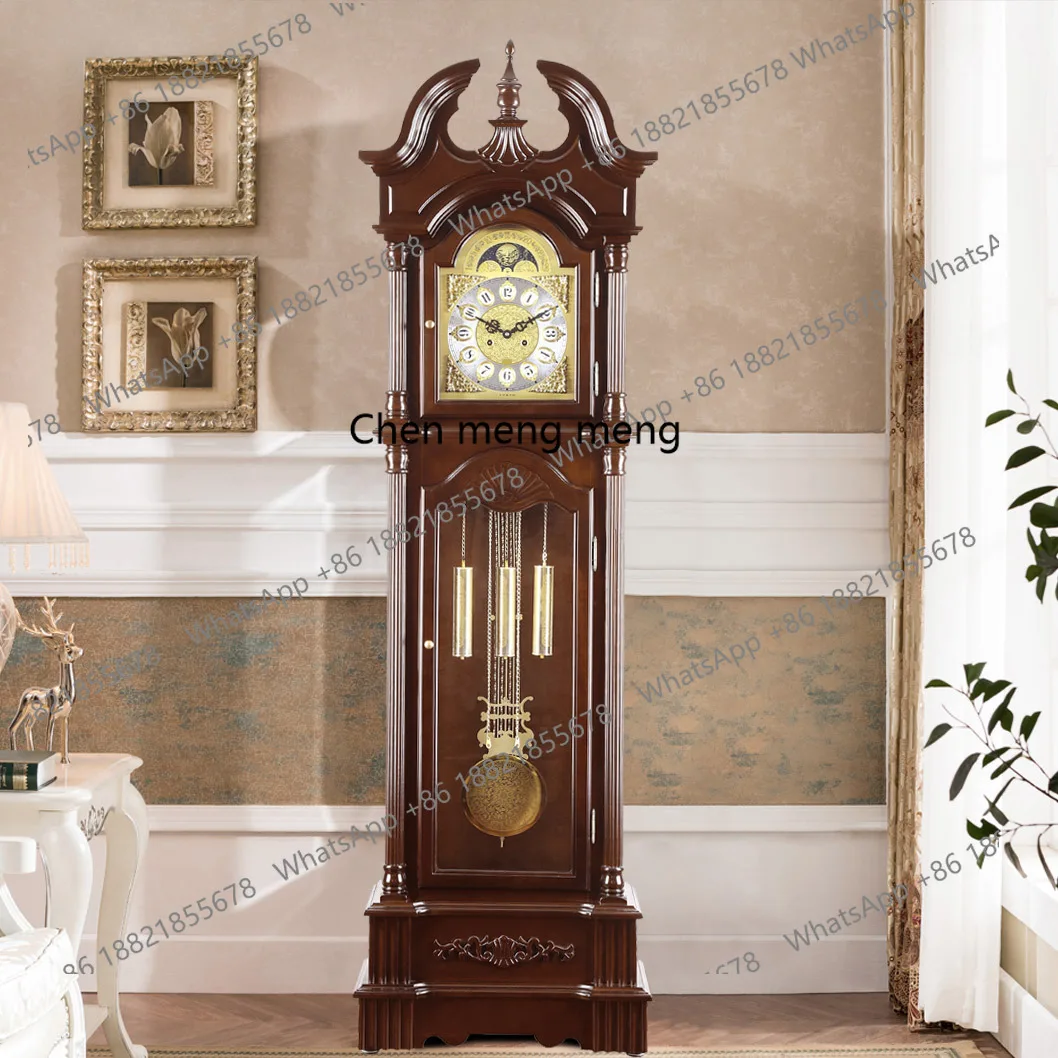 

European-style clockwork movement floor clock mechanical retro ornament living room clock pendulum clock