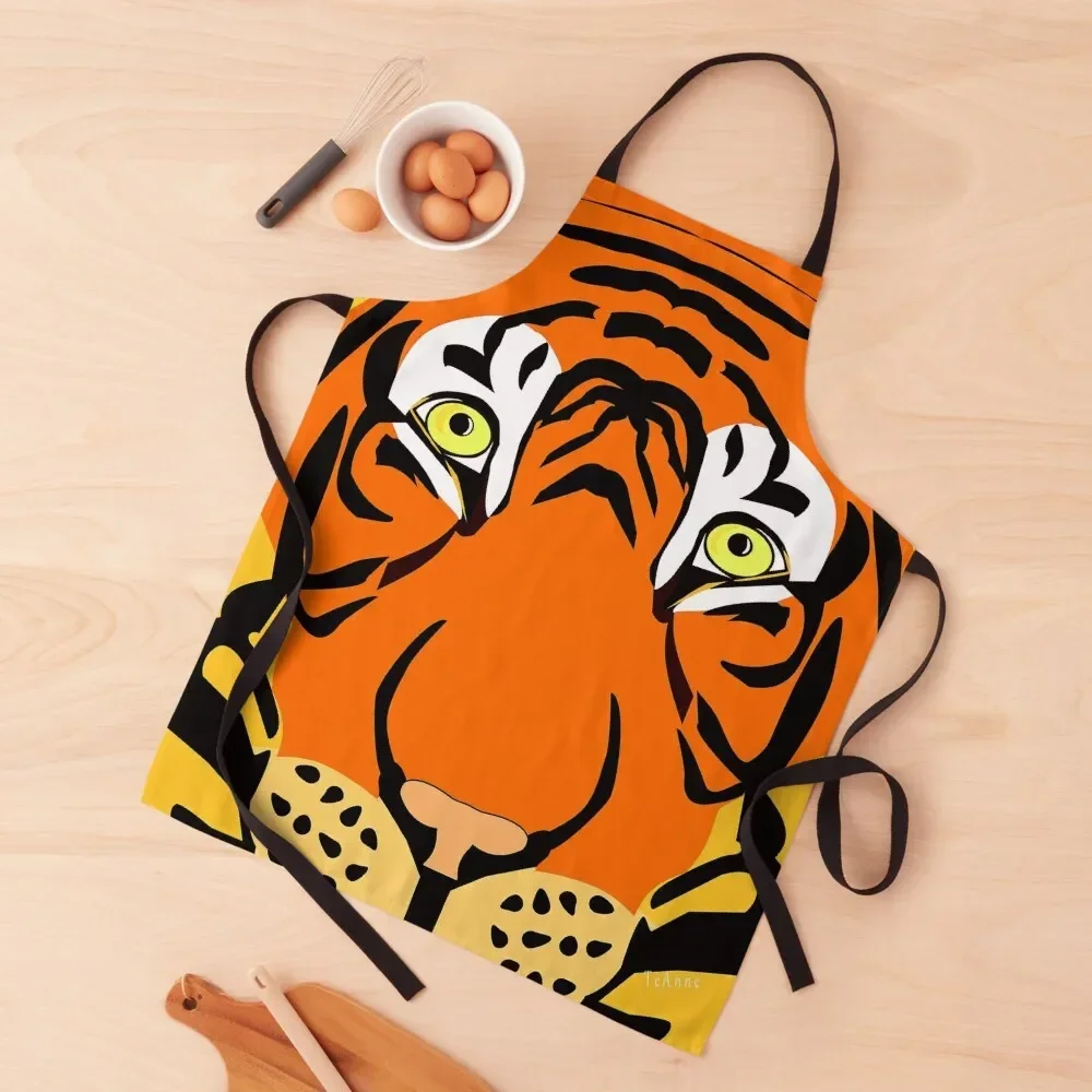 

Bengal Tiger portrait,Digital painting. Apron Kitchen Special Accessories Waterproof women christmas 2025 Apron