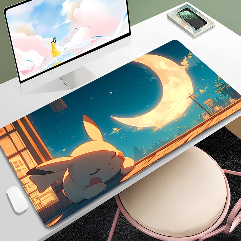 XXL 핫 애니메이션 피카츄 마우스패드 귀여운 사무실 고무 책상 매트 귀여운 키보드 액세서리 미끄럼 방지 마우스 패드 맞춤형 게이머 카펫