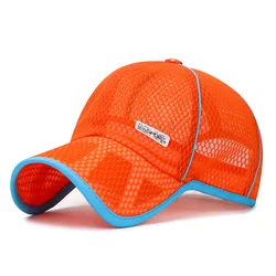 Casquette pare-soleil en maille respirante pour enfants, chapeau de course réglable, crème solaire de sport en plein air, chapeau de cyclisme, garçons et filles, 4-14 ans, été