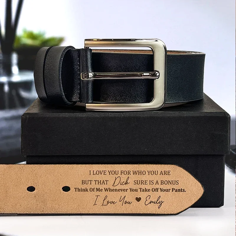 Personalized Gift for Men Pin Buckle Belt Custom Engraved Text Genuine Leather Belt Grooms Father\'s Day Gift Handmade Belts 2024