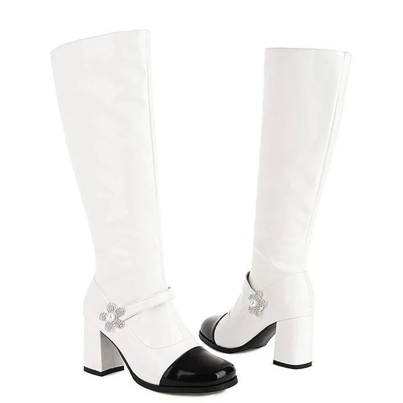 High quality autumn and winter women's shoes Thick Heel Mixed Colors design style women's boots Wedding Fashion trend