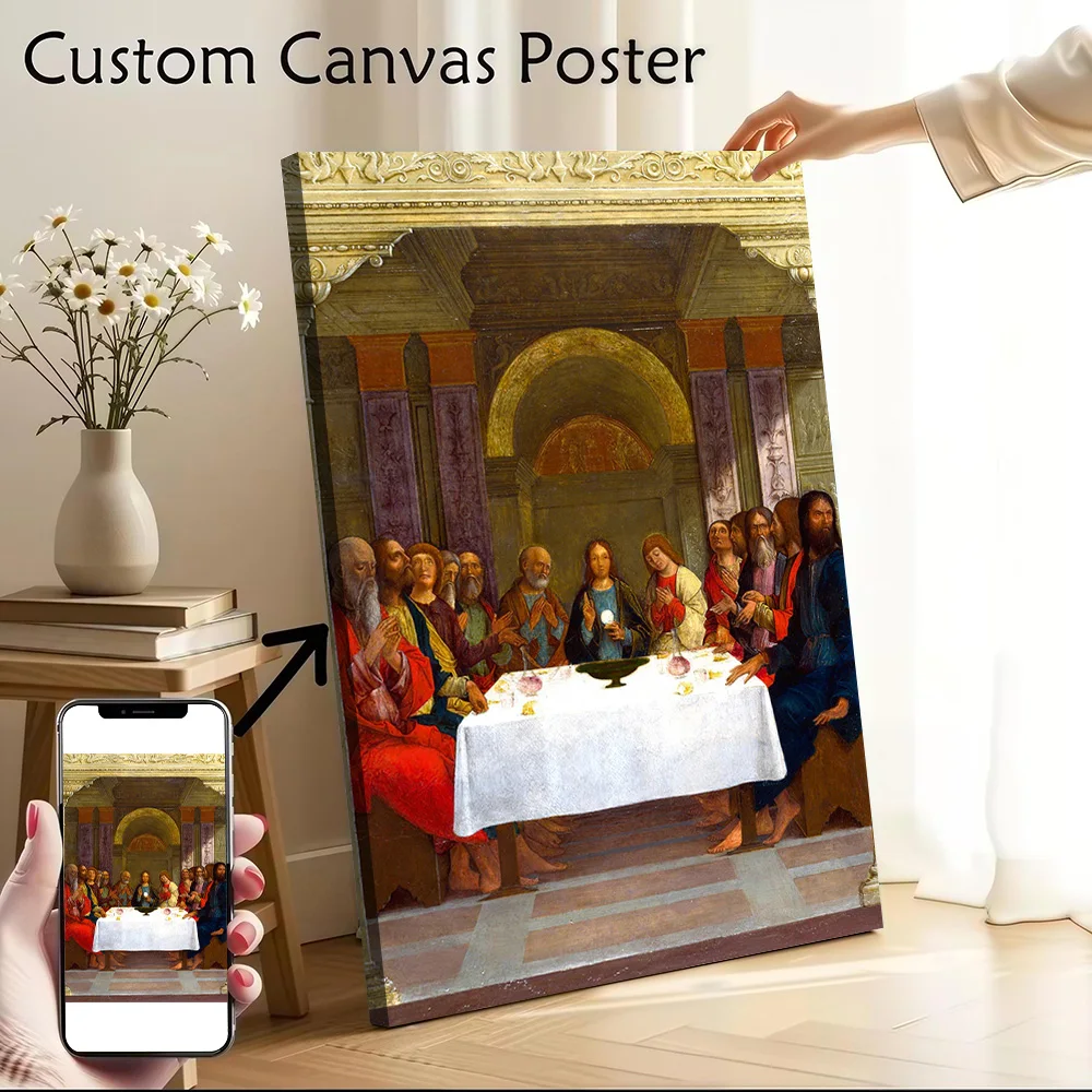 The Last Supper Painting Canvas Poster Wall Art Customizable High Quality Printed Picture for Living Room Interior Decoration