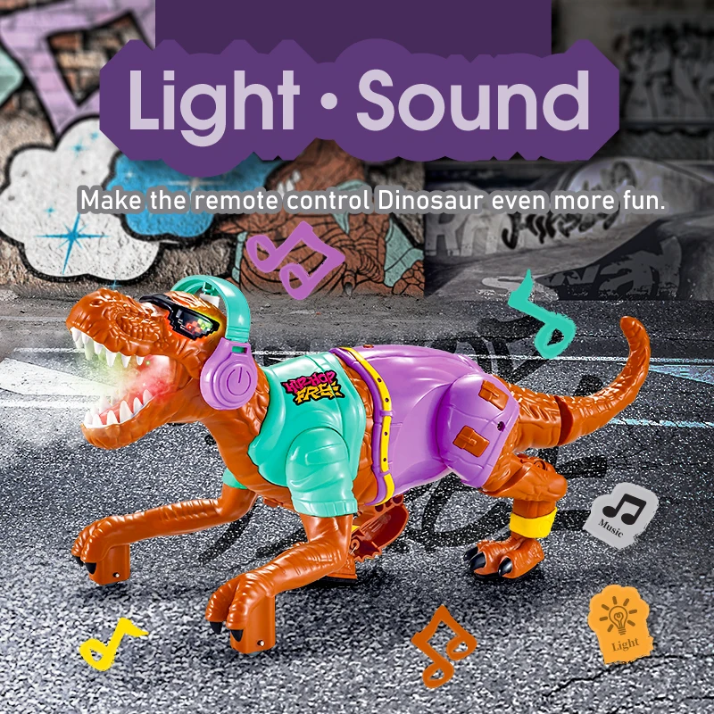 Hip Hop RC dinozaury zabawki dla dzieci zdalnie sterowany Robot dinozaura Spray dźwiękowy dla dzieci chłopców prezenty dla dzieci