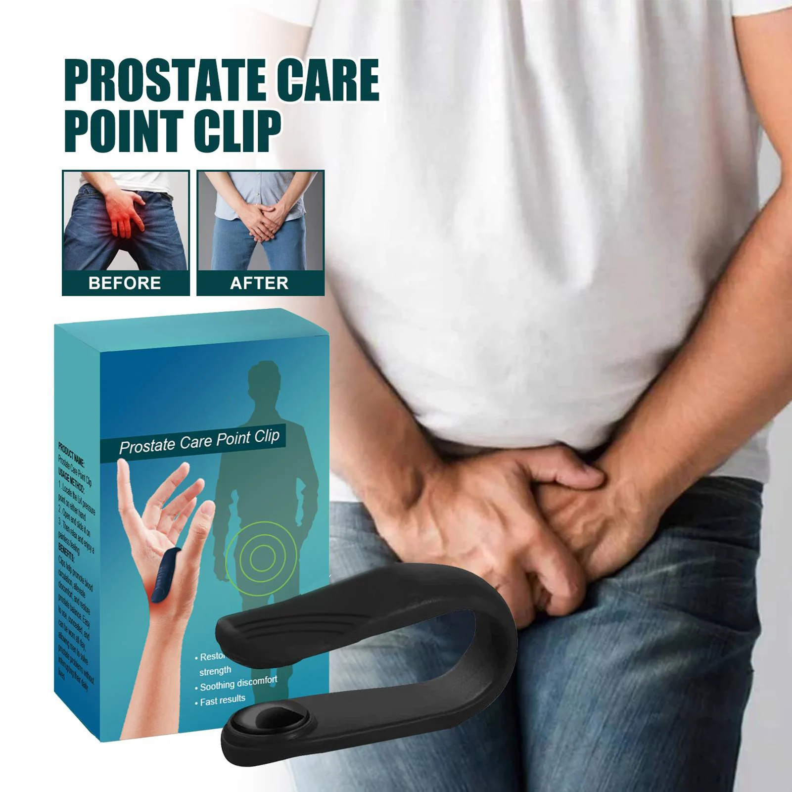 Prostate Care Massage Clip Reusable Man Acupoint Clamp Suitable for Prostate Health Care Treatment Man keep Healty Supplies