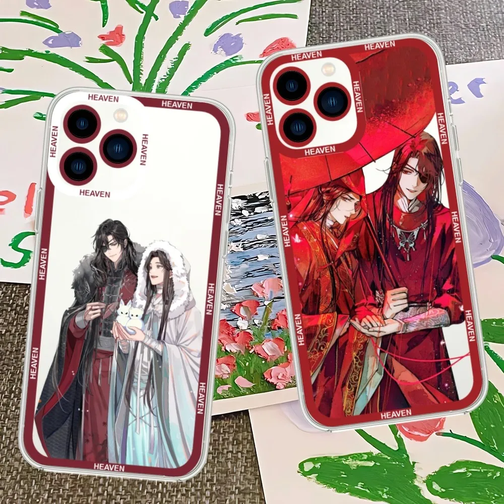 bilibili Comics TV Heaven Officials Blessing Phone Case For iPhone 13 14 Mini 11 12 Pro Max Transparent Shell