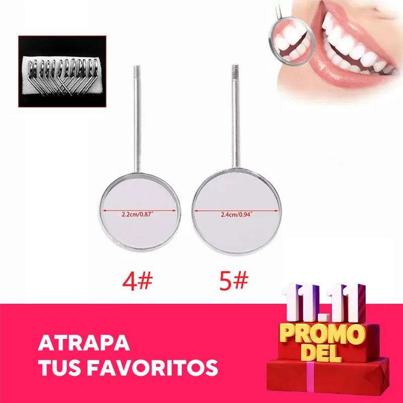 

12Pcs/Box Dental Mouth Mirror Stainless Steel Reflector Mirror 4#/5# Mouth Mirror Handle Dentist Instruments Dentist Equipment