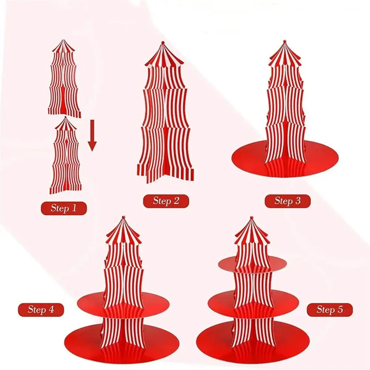

L! DT190^Cardboard Cupcake Stand Tiered Cake Stand Multipurpose Cardboard Cake Stand Practical Cake Tier Stand Cupcake Stand