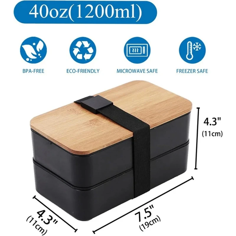 ABKO-Kotak Makan Siang Stackable Dengan Tas Insulasi Termal Kotak Makan Siang Microwave Cocok Untuk Pekerja Kantor Dan Pelajar.