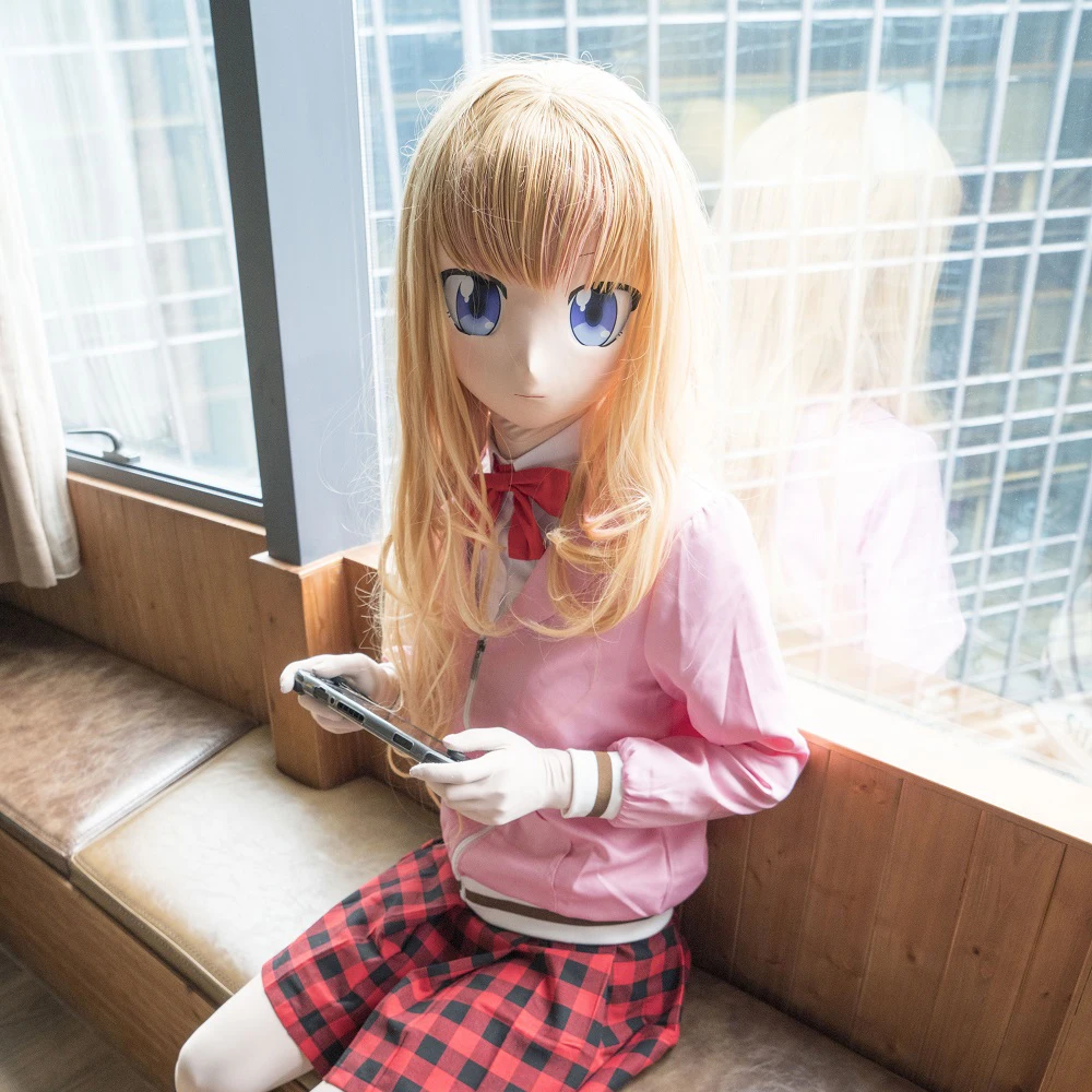(KRM502) Handmade Female/Girl Resin 3/4 Head Japanese Cartoon Character Cosplay Kigurumi Mask Crossdresser DOLL