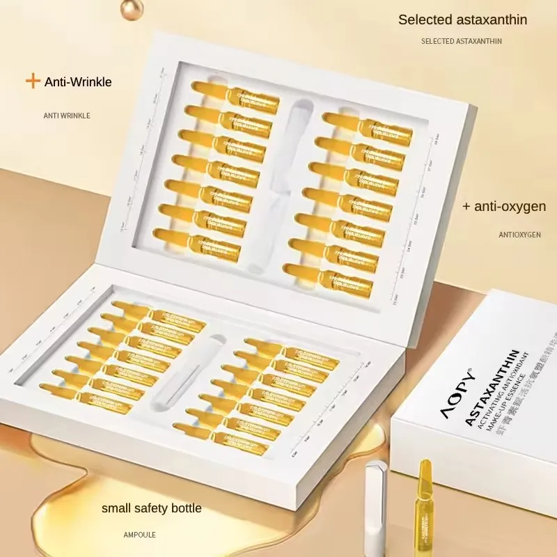 28 Pieces Astaxanthin face Essence Set Hydrating Ampoule Essence Base Solution Second Throwing Essence Solution Kit