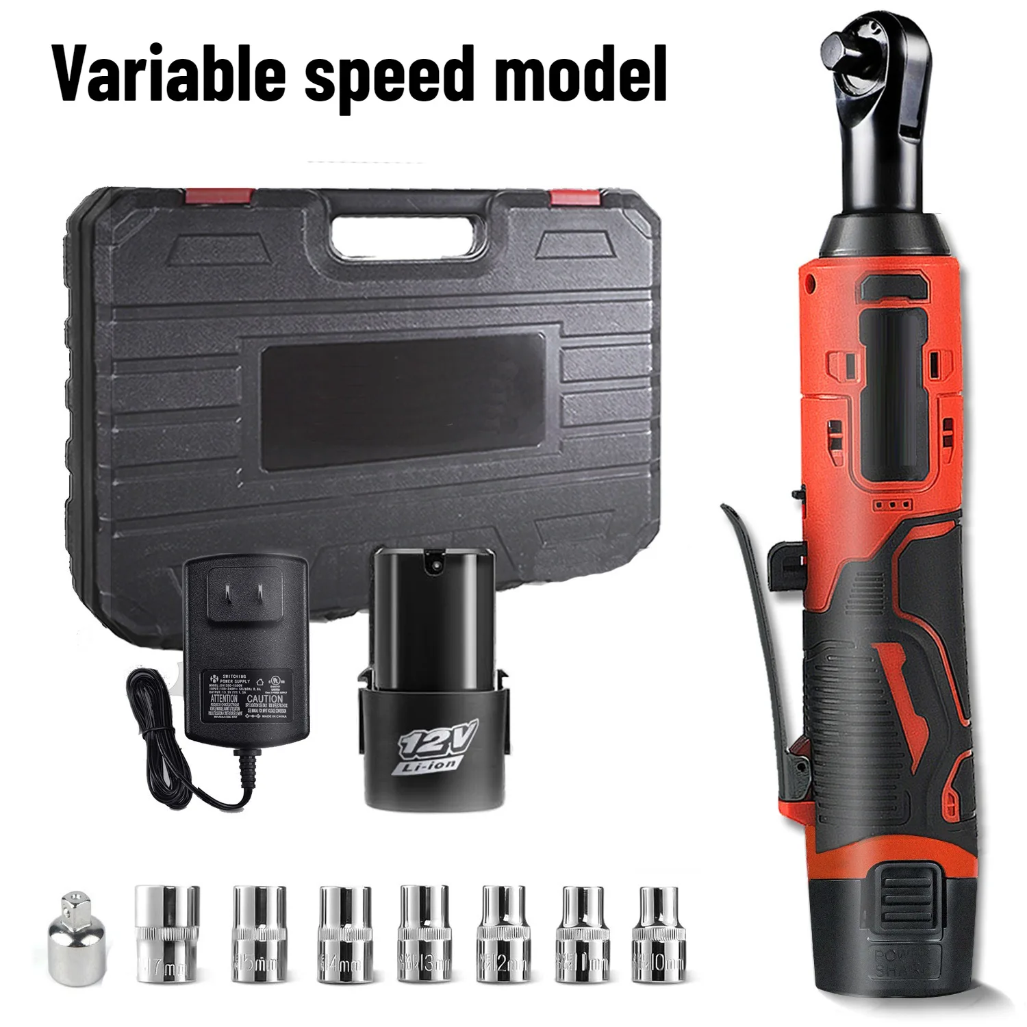 12V Cordless Electric Wrench, 45NM 3/8'' Ratchet Wrench, Removal Screw Nut ,Car Repair Tools, Right Angle Wrench, Powe