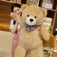 Giant 105/130cm Soft Teddy Bear Plush Toys White&Pink&Brown Bear Super Big Hugging Pillow Animal Cushion Children Birthday Gift