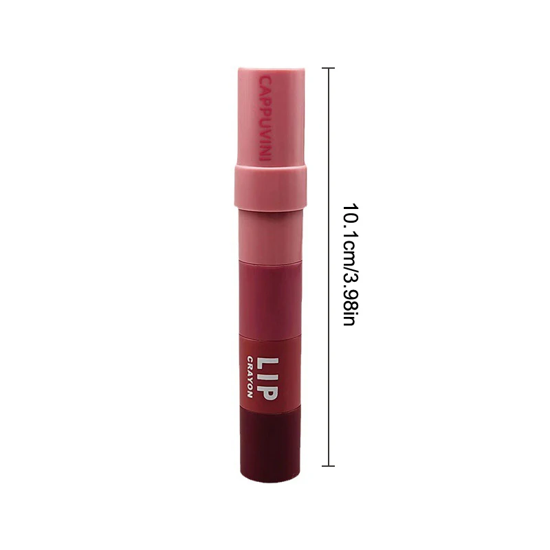 4 In 1 Cappuvini Multicolour Lipstick Pen Makeup Lips Cosmetic Matte Lipstick Pencil Kit Velvet Sexy Red Lip Tint Non-stick Cup