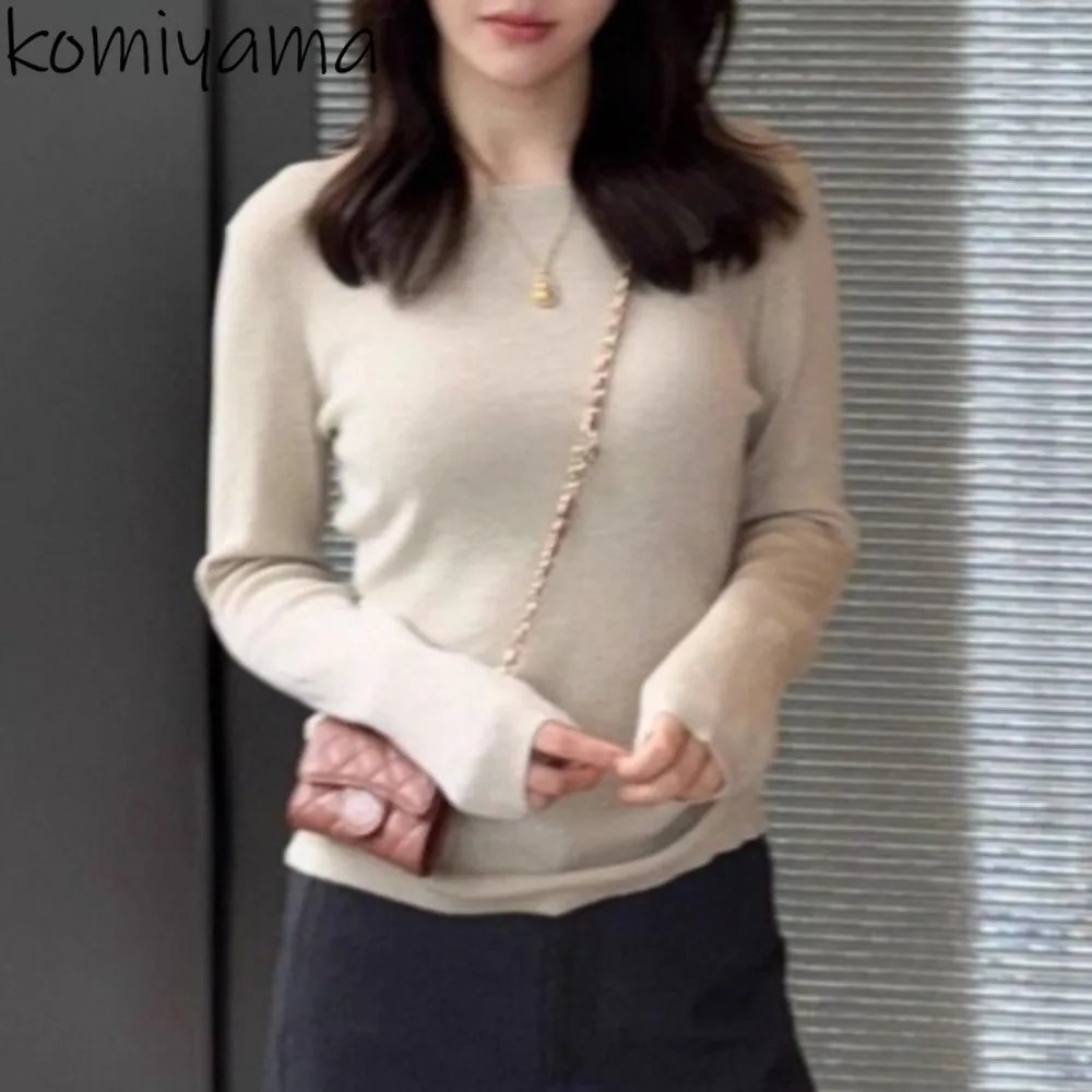 

Japan Fashionable Sweater Multicolor Knit Ropa Mujer Long Sleeve Clothes Woman Autumn New O-Neck Pull Commuter Casual Tops