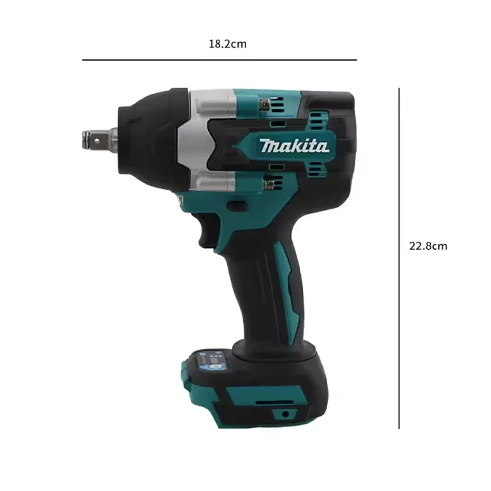 Makita DTW700 1000N.m bezkartáčový elektrický rázový utahovák, akumulátorová elektrická vrtačka, 1/2" klíč, elektrické nářadí pro 18V baterii - náhled 6