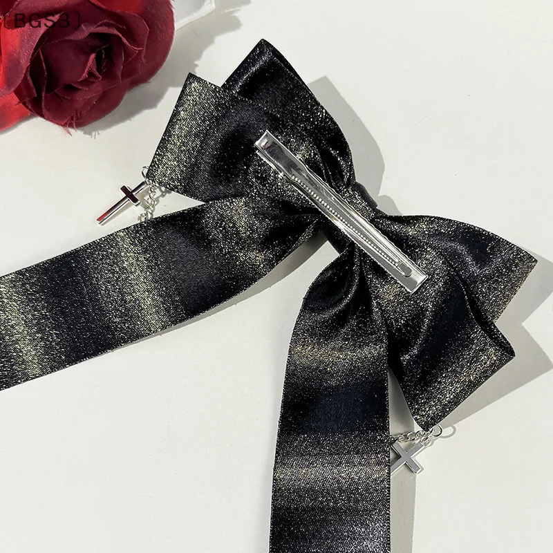 

〔BGS3〕Gothic Lolita Style Hair Clip Black Ribbon Bow Fashionable Hair Clips