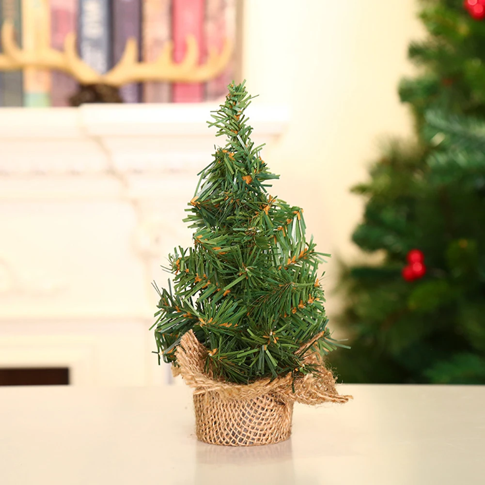 20/30CM Mini Table Top Christmas Tree Small Pine Sisal Cedar Tree Ornament DIY Artificial Tree Crafts For Home New Year Navidad