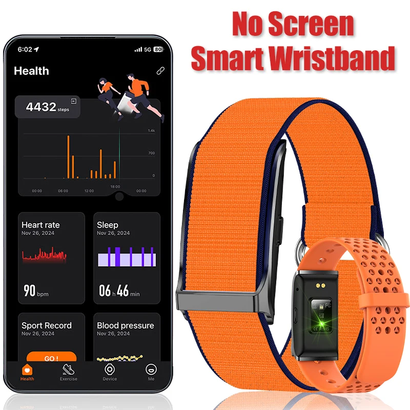 

LIGE Smartband Nylon Smart Bracelet Heart Rate Health Monitor Pedometer Sports Fitness Tracker for Men Women Electronic Bracelet
