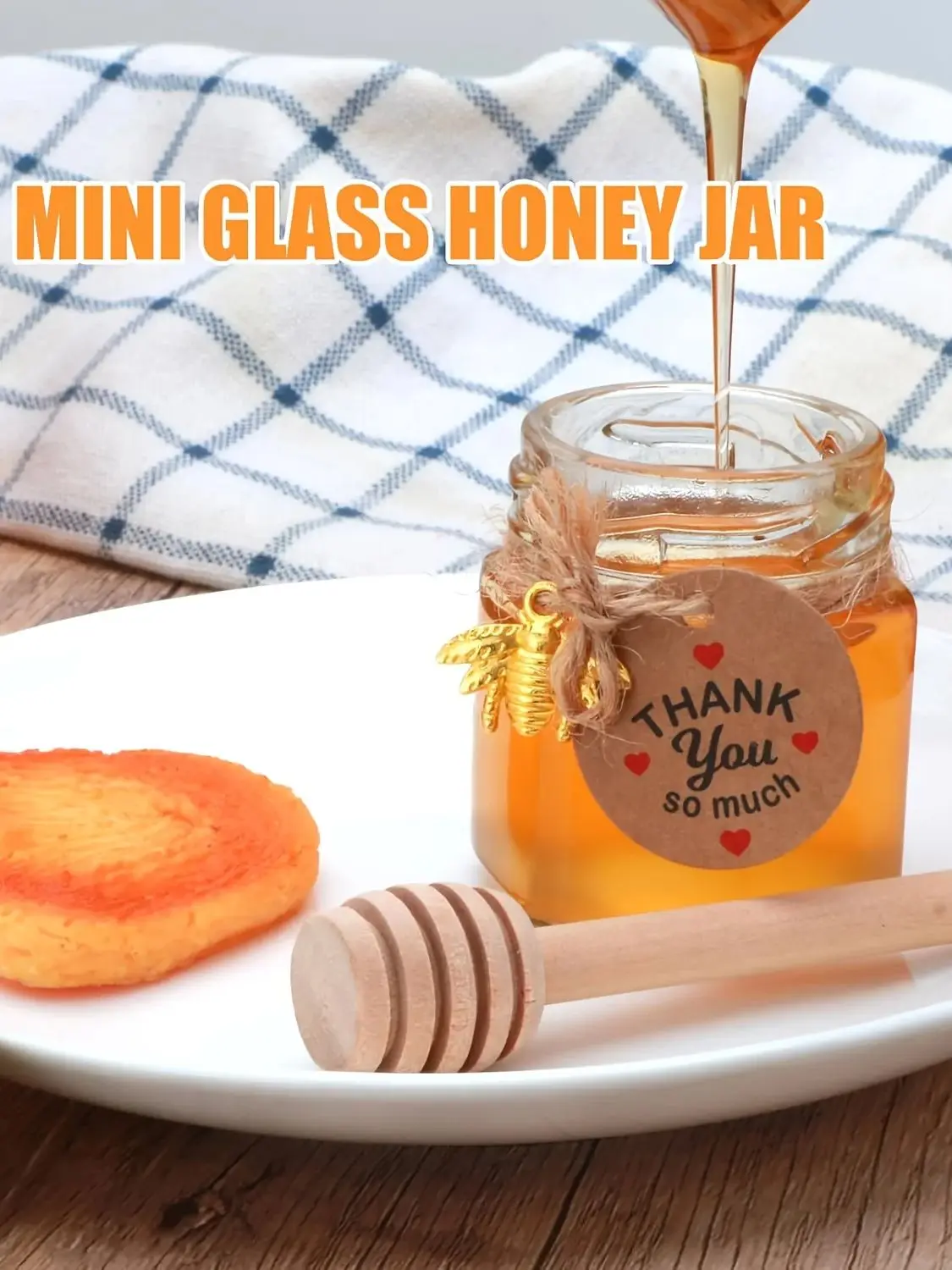 12/20/30/50/60 Stück – Mini-Honiggläser mit Honiglöffel, sechseckige Honiggläser aus Glas, Zuckergläser aus Glas mit Deckel, luftdichte Glasbehälter für die Küche, in verschiedenen Größen erhältlich, z. B. 1. 5/2/3oz – Detail 3