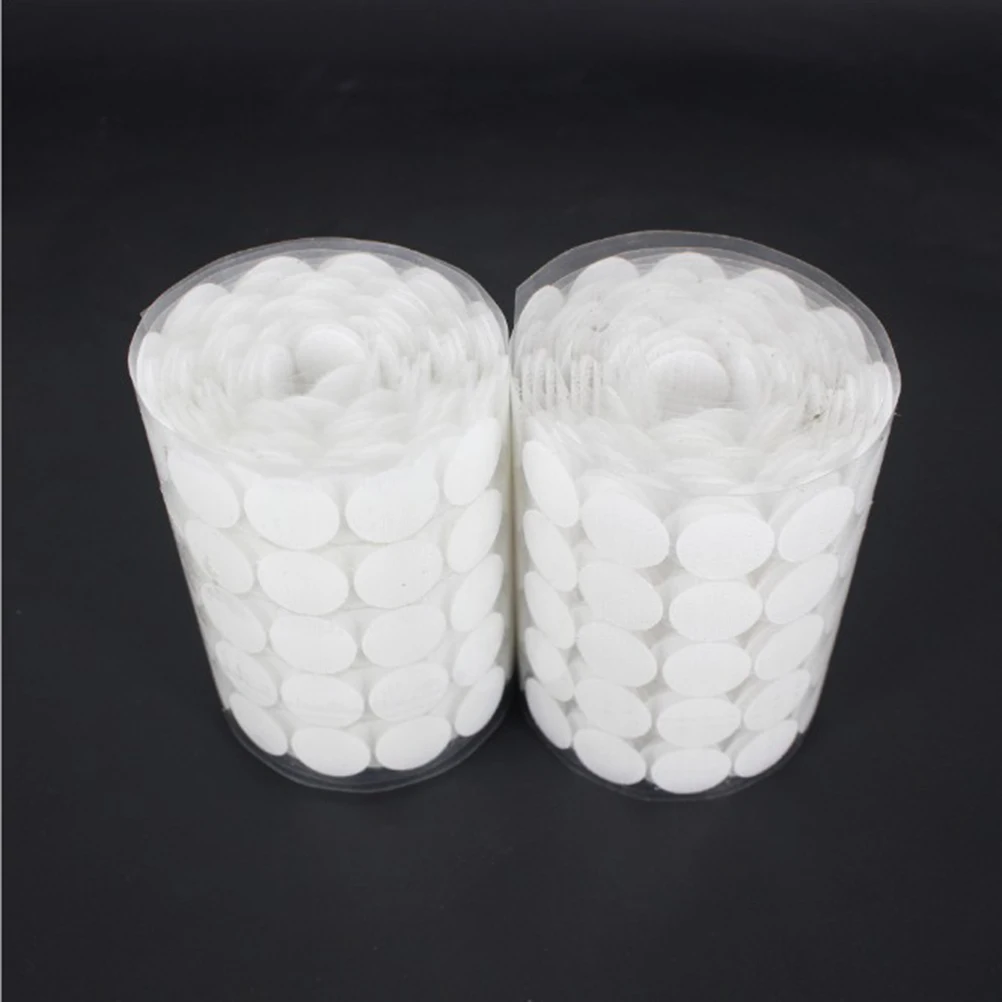 

600pcs Back Adhesive Hook Loop Fastener Dots Strong Sticky Waterproof For Smooth Surfaces Plastics Glass White
