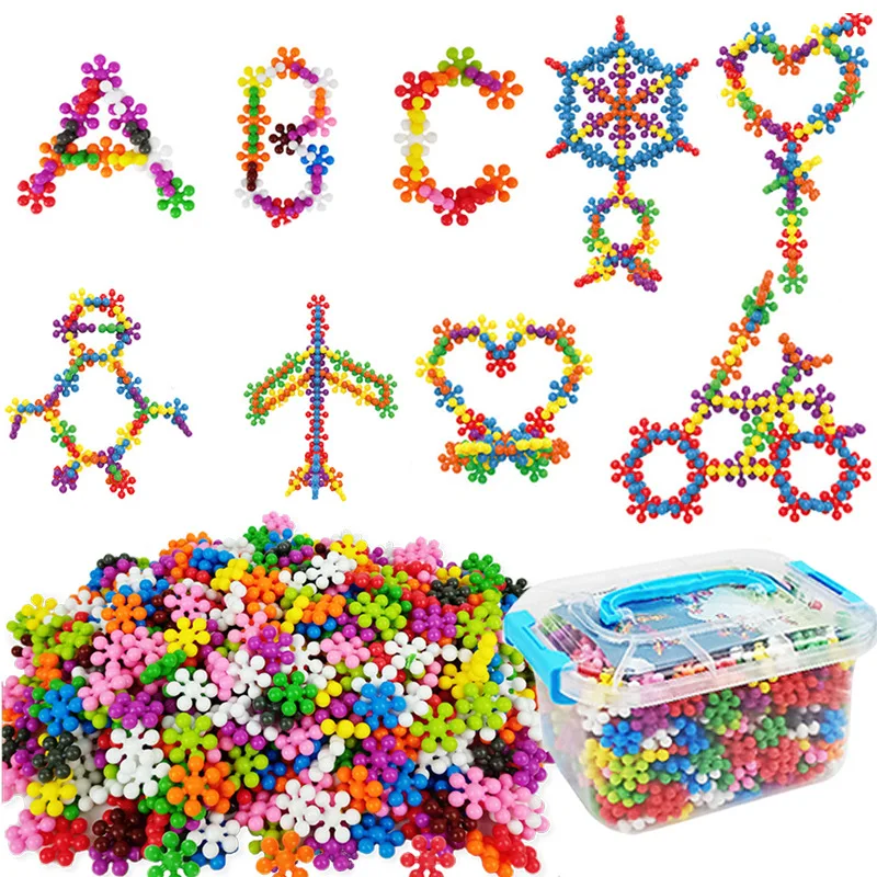 60/100/200Pcs 3D Three-dimensional Rotatable Plum Building Block DIY Assembly Toy Kids Fun Montessori Early Education Puzzle Toy