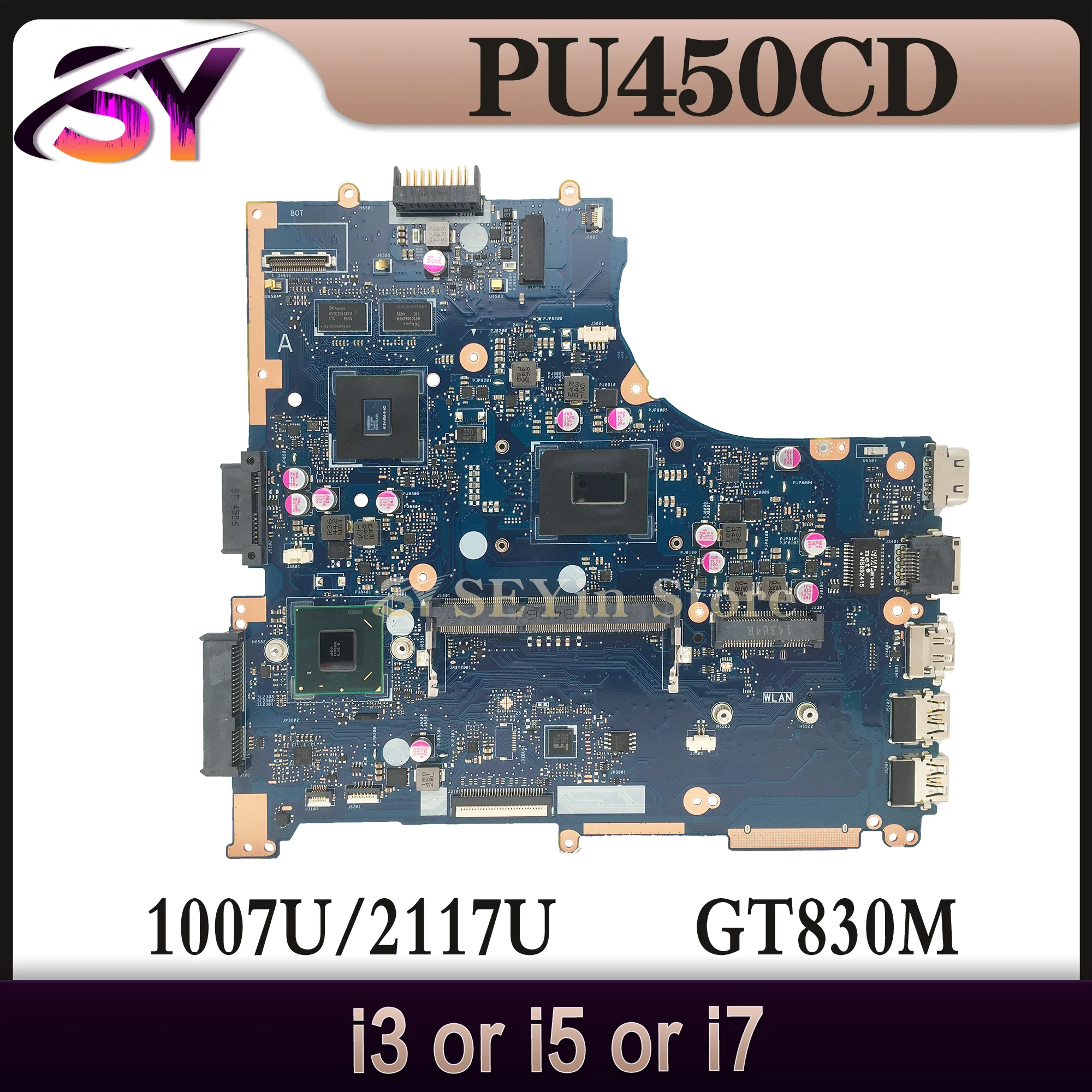 

Mainboard For ASUS PU450CD PU450C PU450 Laptop Motherboard 1007U/2117U i3 i5 i7 3th Gen GT820M