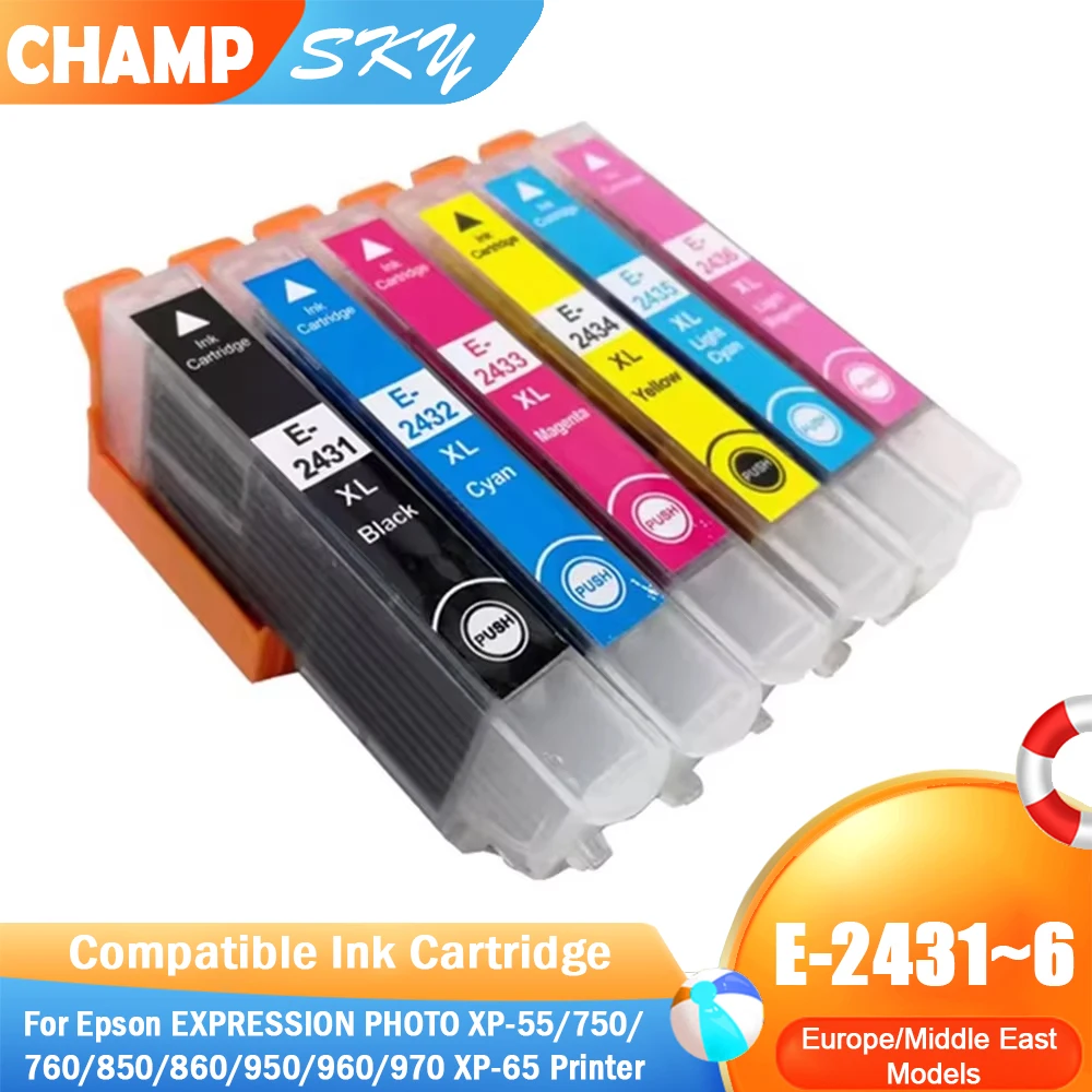 Cartucho de tinta Compatible con Sky 24XL 2431 T2431 para Epson expression Photo XP-55 XP-750 XP-760 XP-850 XP-860 XP-950 XP-960, etc.