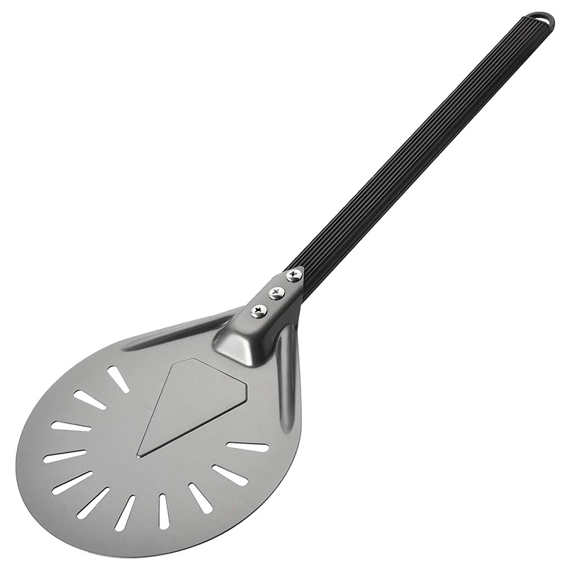 

Turning Pizza Peel With 8 Inch Aluminum Round Pizza Paddle, 23.6 Inch Overall, Outdoor Pizza Oven Accessories