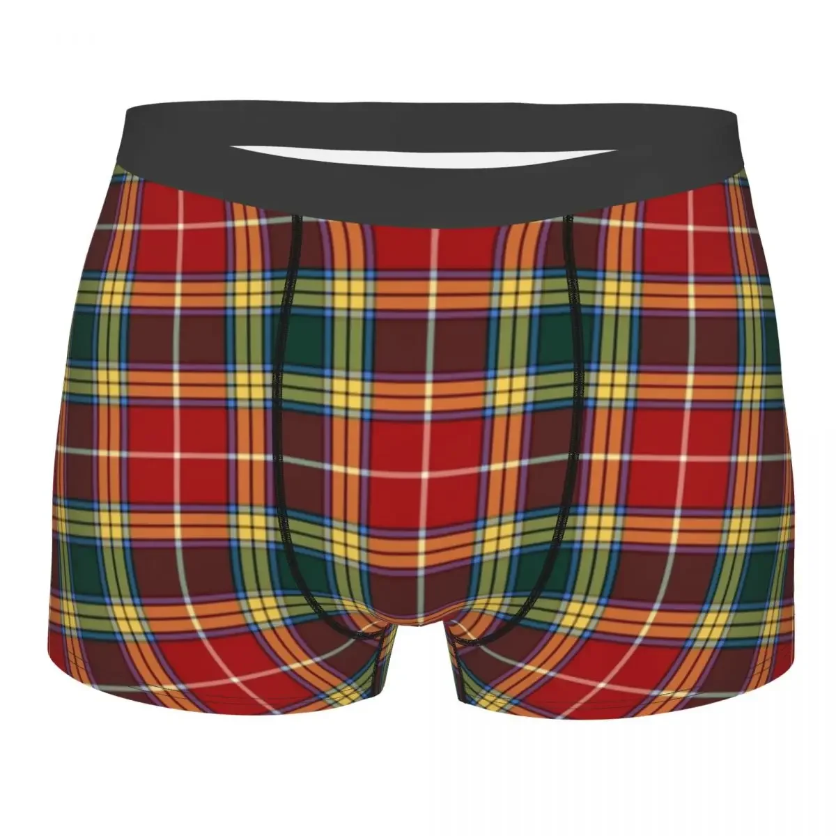 Clan Baxter Tartan Underwear Men Breathbale Geometric Gingham Plaid Boxer Briefs Shorts Panties Soft Underpants For Homme