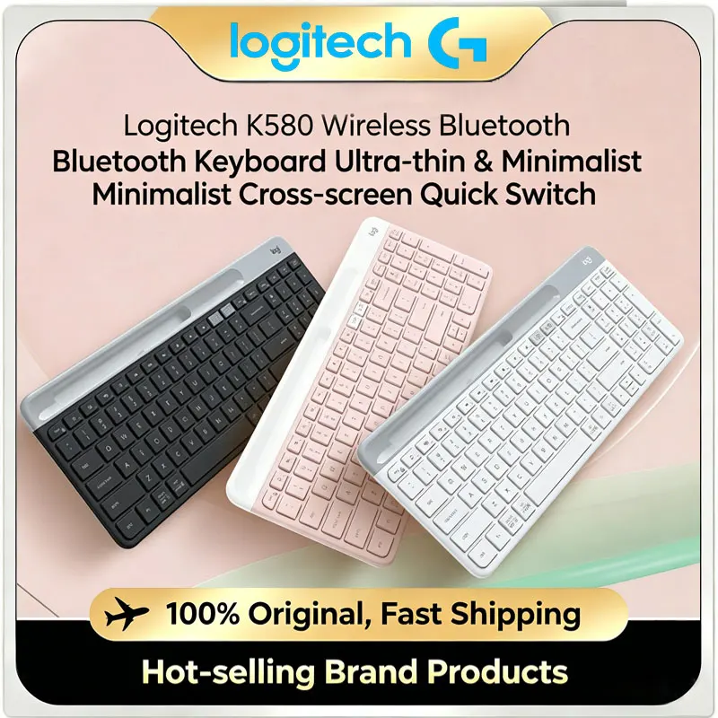 Logitech K580 Bluetooth Wireless Keyboard Slim Quiet Typing Dual Mode Office Keyboard For PC iPad Android Tablet