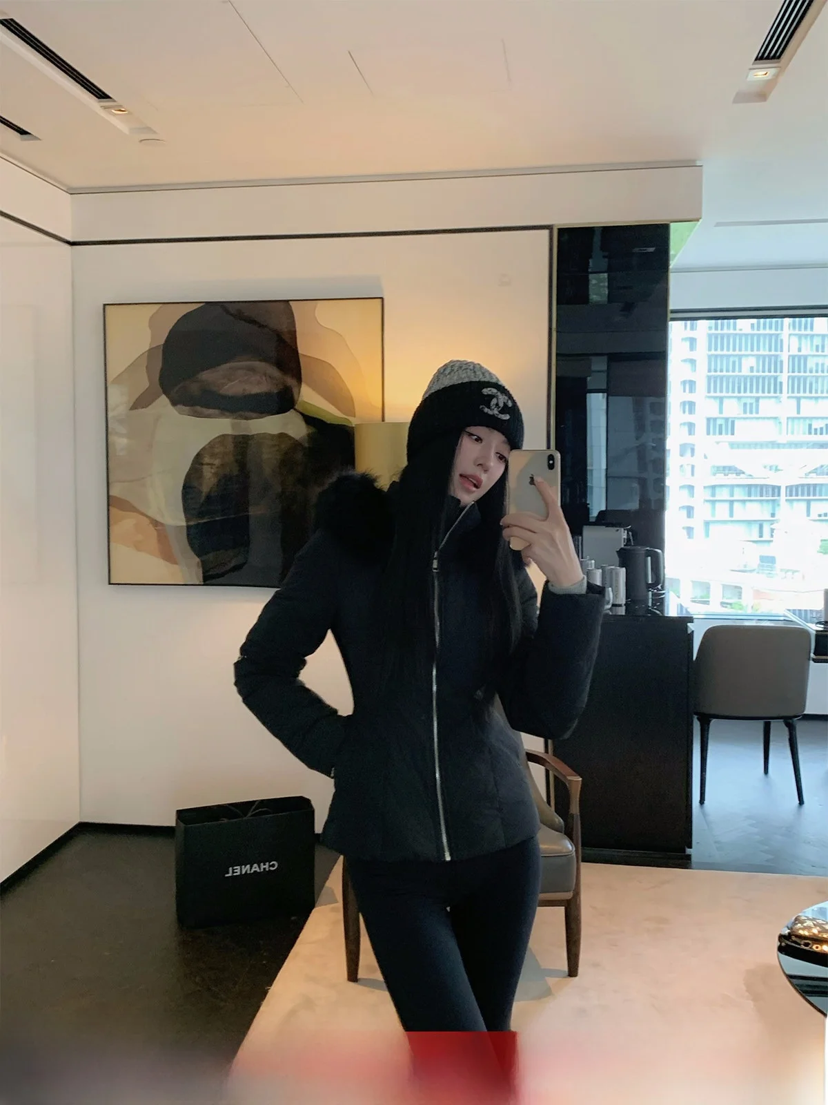 

Черная пуховая куртка с капюшоном и меховым воротником, приталенная, с воротником-стойкой, на молнии, зимняя теплая куртка, повседневная, из полиэфирного волокна, белая, Duc...