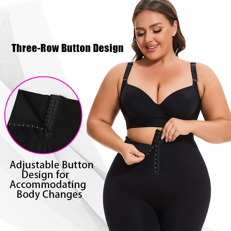 Plus Size Woman High Waist Panties Tummy Control Butt Lifter Hook Waist Trainer Body Shaper Slimming Shorts Shapewear Fajas